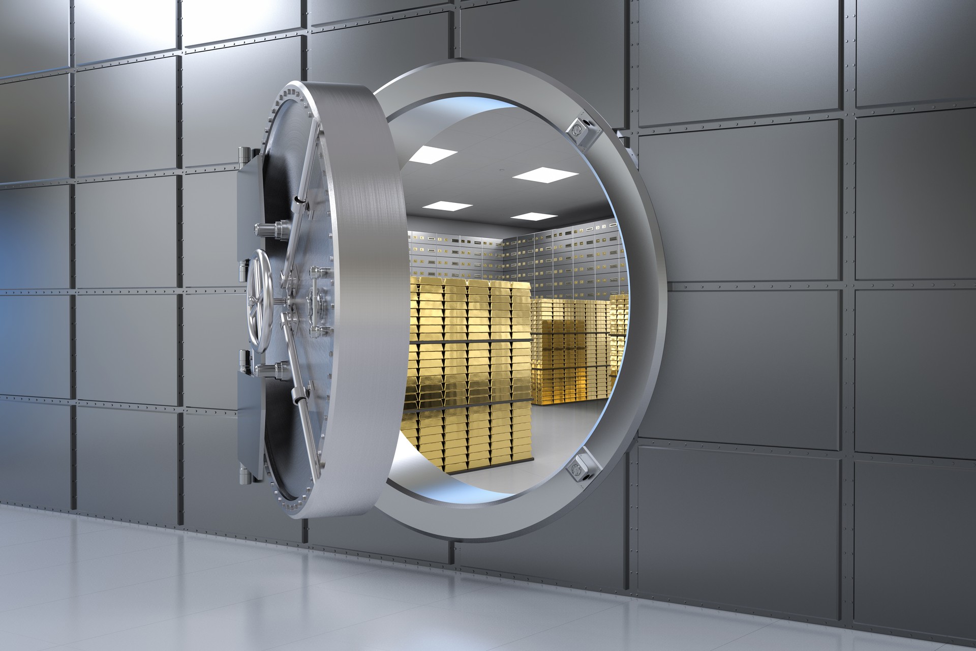 Open bank vault